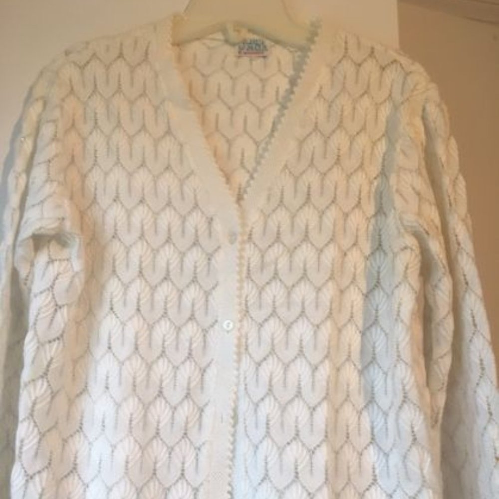 White with silver touch light sweater